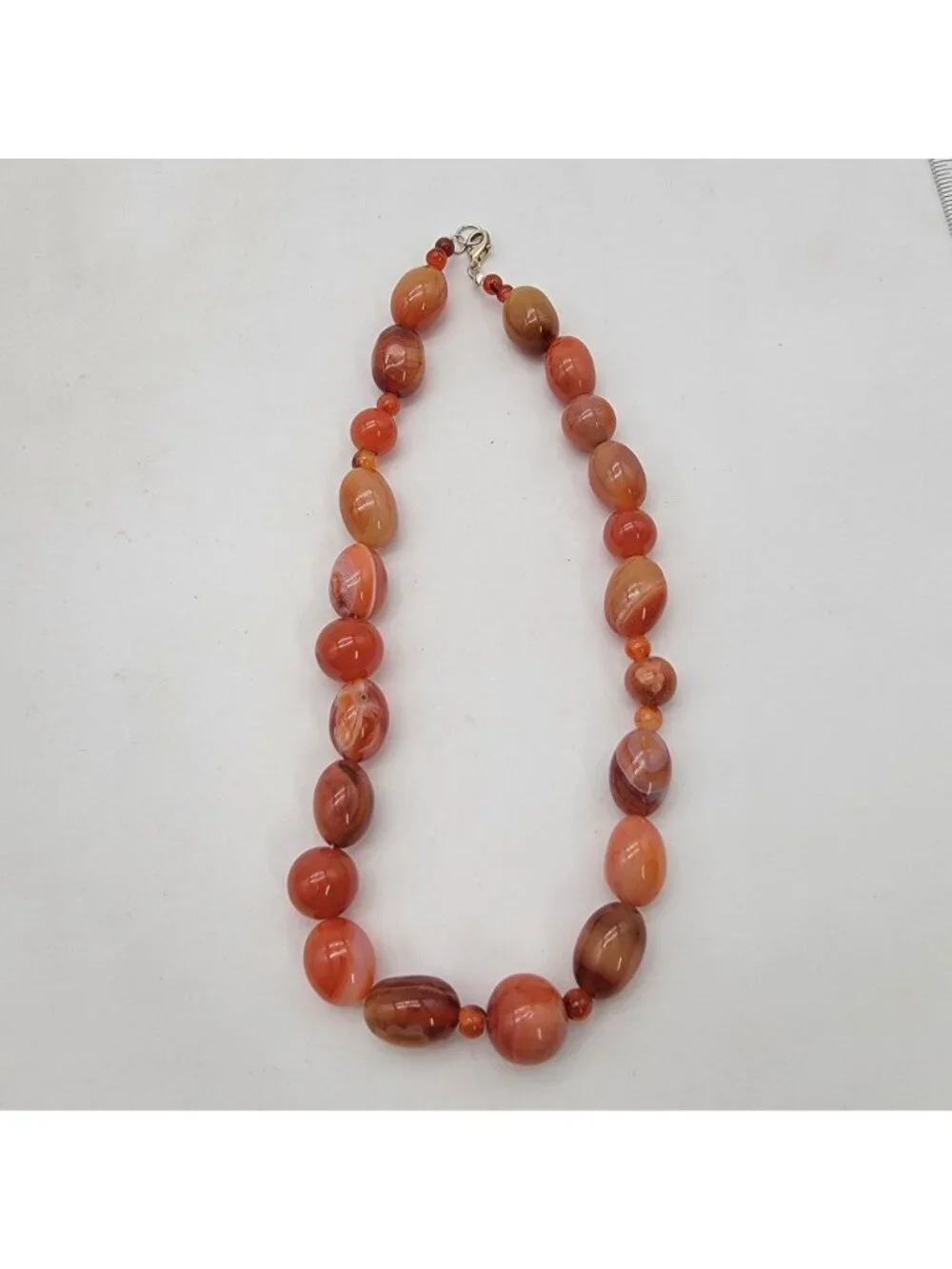 Artisan Chunky Carnelian Gemstone Polished Beaded Necklace - Picture 2 of 5